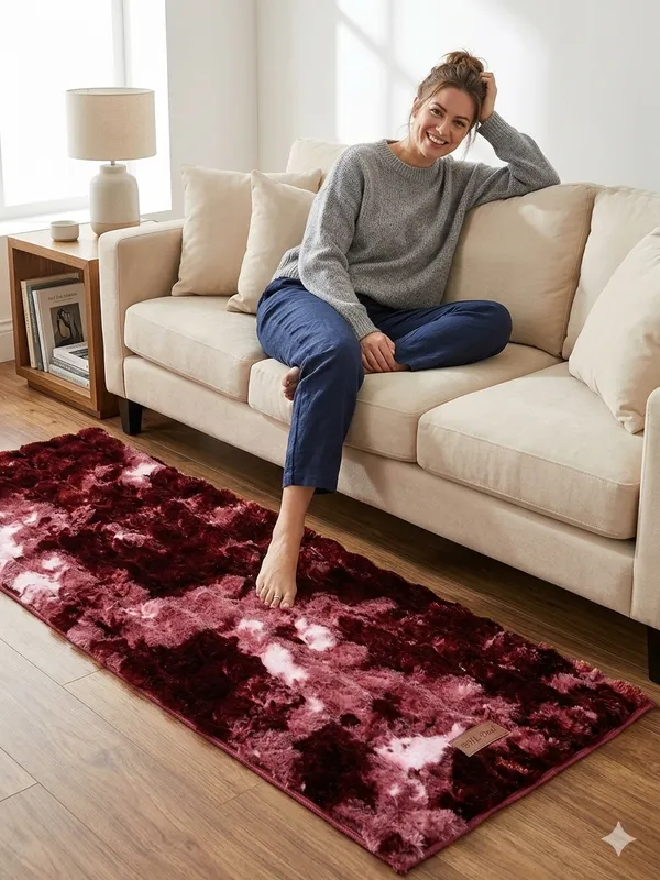 Ultra_Plush_Rabbit_Fur_Bubble_Mat,_Anti-Skid_Soft_Floor_Runner_for_Home,_Bedroom,_Livingroom_&_Entryway,_Pink_Tie_Die,_Runner_55x135_cm