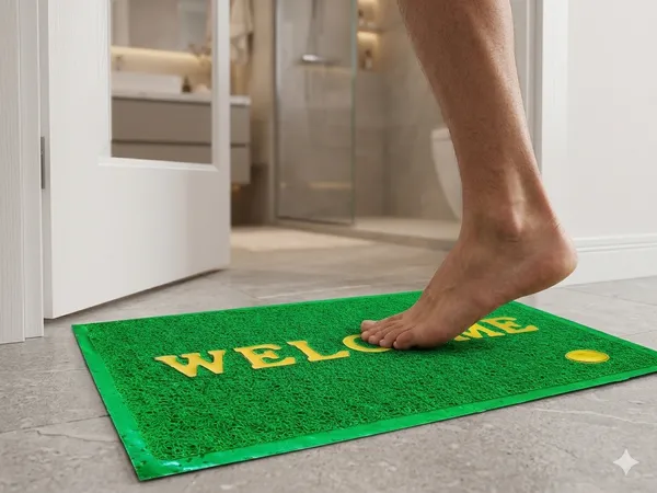 PVC_Textured_Welcome_Doormat_Green
