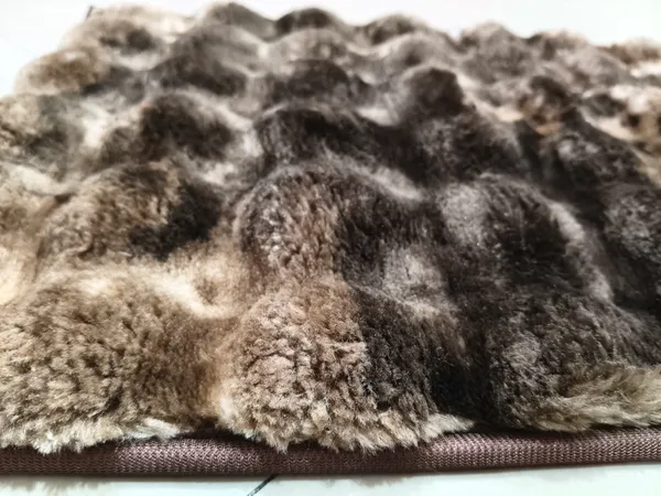 Brown_Fur_Textured_Patchwork_Area_Rug