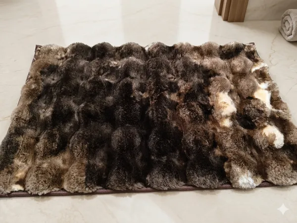 Ultra_Plush_Rabbit_Fur_Bubble_Mat,_Anti-Skid_Soft_Floor_Mat_for_Home,_Bedroom,_Bathroom_&_Entryway,_Brown_Tie_Die,_40_x_60_cm
