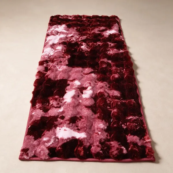 Ultra_Plush_Rabbit_Fur_Bubble_Mat,_Anti-Skid_Soft_Floor_Runner_for_Home,_Bedroom,_Livingroom_&_Entryway,_Pink_Tie_Die,_Runner_55x135_cm