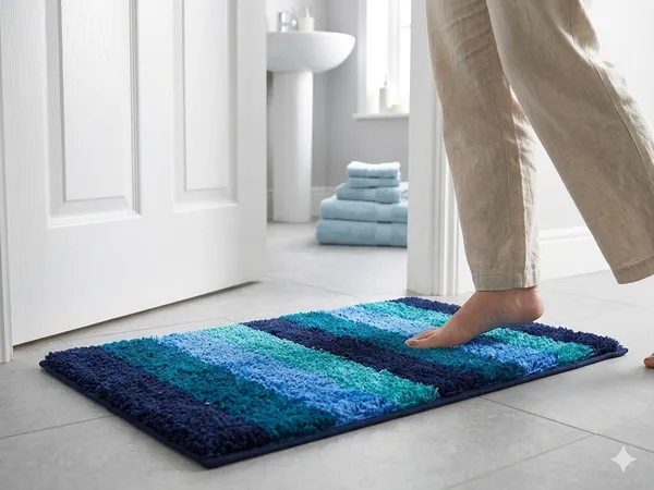 Plush_Microfiber_Bath_Mat_Soft_Anti_Slip_Skid_Luxury_Mats_for_Bathroom_Door_40x60_Cm_(Blue)_Pack_of_2,_Rectangular