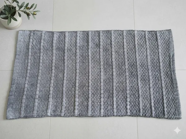Grey_Woven_Textured_Stripe_Rug_50x80cm_(Pack_of_1)