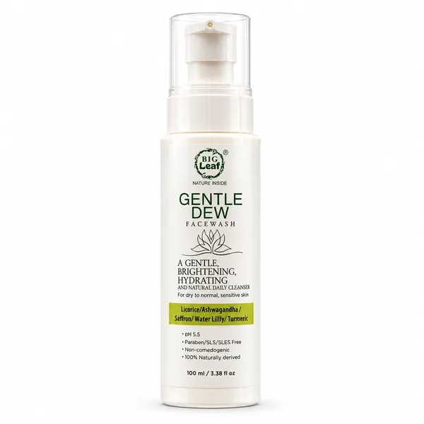 Big_Leaf_Gentle_Dew_De-Tan_Face_Wash_(100ml)_|_Brightening_&_Hydrating_Cleanser_with_Saffron,_Licorice_&_Turmeric_|_pH_5.5_Gentle_Formula_for_Dry_to_Normal_&_Sensitive_Skin_