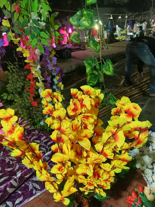 Yellow_And_Orange_Plastic_Decorative_Artificial_Flower_Bouquet_Pack_Of_2