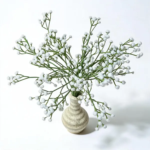 White_Plastic_Decorative_Chrysanthemum_Artificial_Flower_Vase_Pack_Of_4