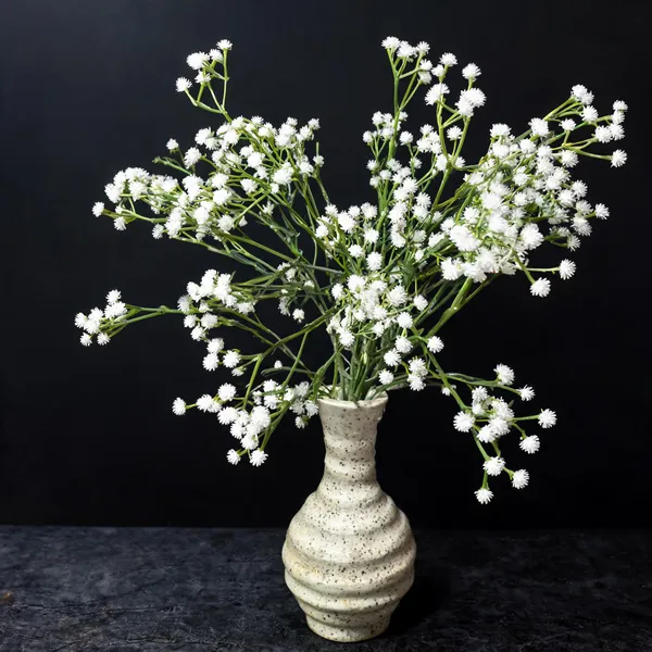 White_Plastic_Decorative_Chrysanthemum_Artificial_Flower_Vase_Pack_Of_4