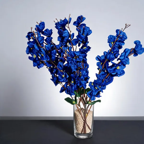 Blue_Plastic_Decorative_Cluster_Artificial_Flower_Bouquet_Pack_Of_2