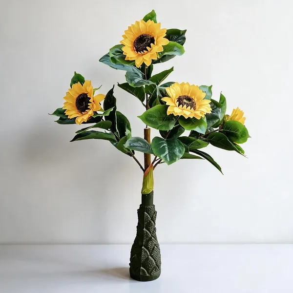 Yellow_Plastic_Decorative_Sunflower_Arrangement_With_Vase