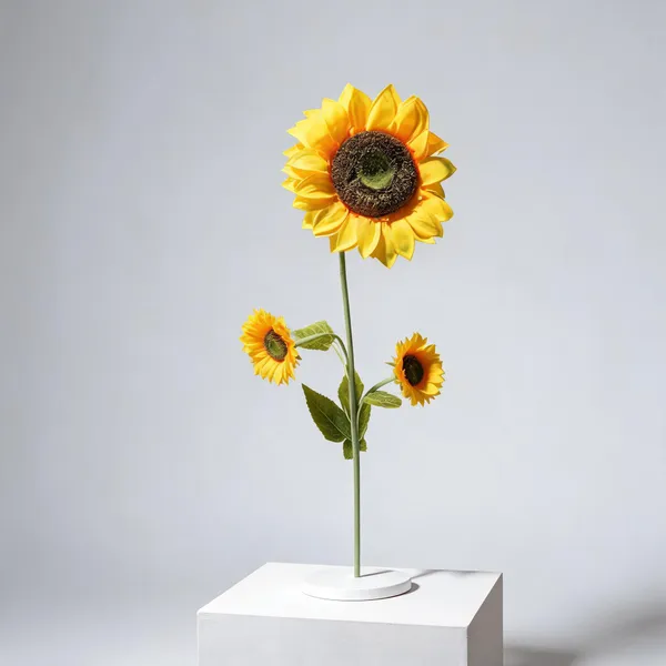 Yellow_Plastic_Decorative_Sunflower_Artificial_Floral_Stem