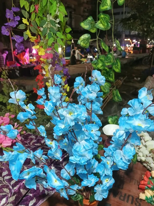 Blue_Plastic_Decorative_Floral_Artificial_Arrangement_With_Pot_Pack_Of_2
