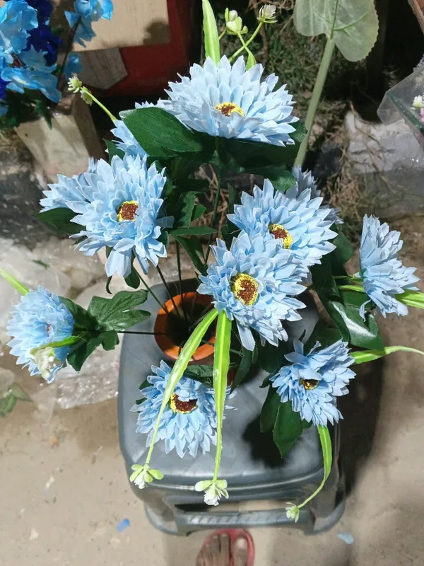 Blue_Plastic_Decorative_Artificial_Flower_Bouquet_Pack_Of_2
