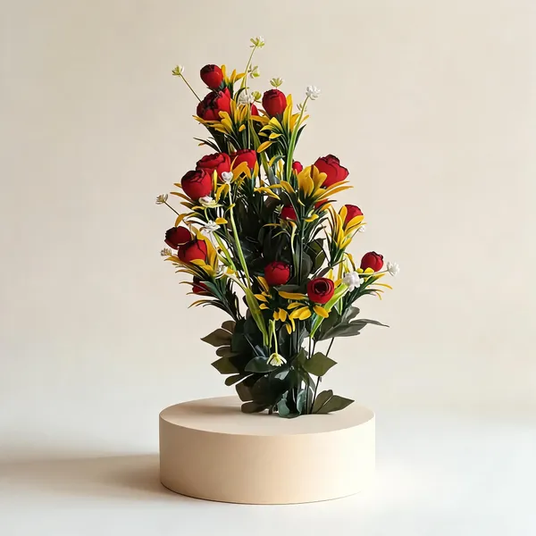 Red_Plastic_Decorative_Rose_Artificial_Floral_Bouquet