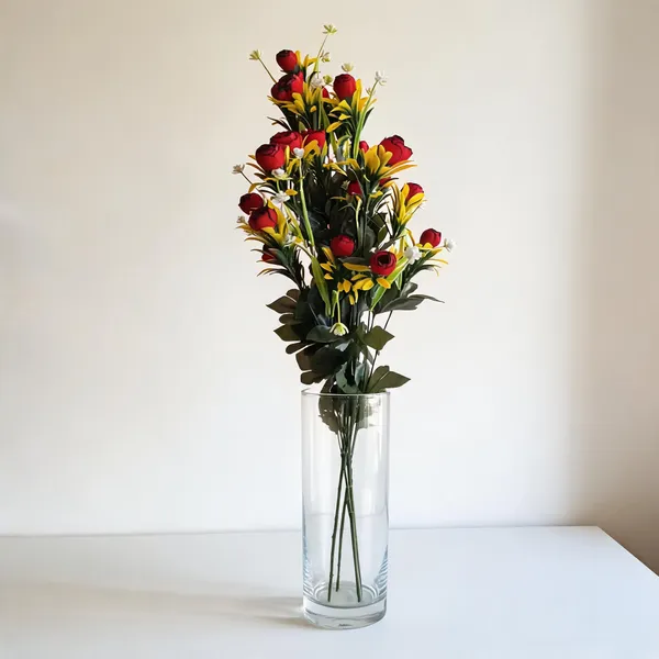 Red_Plastic_Decorative_Rose_Artificial_Floral_Bouquet