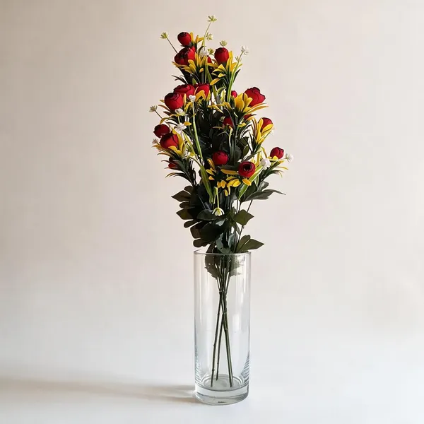 Red_Plastic_Decorative_Rose_Artificial_Floral_Bouquet