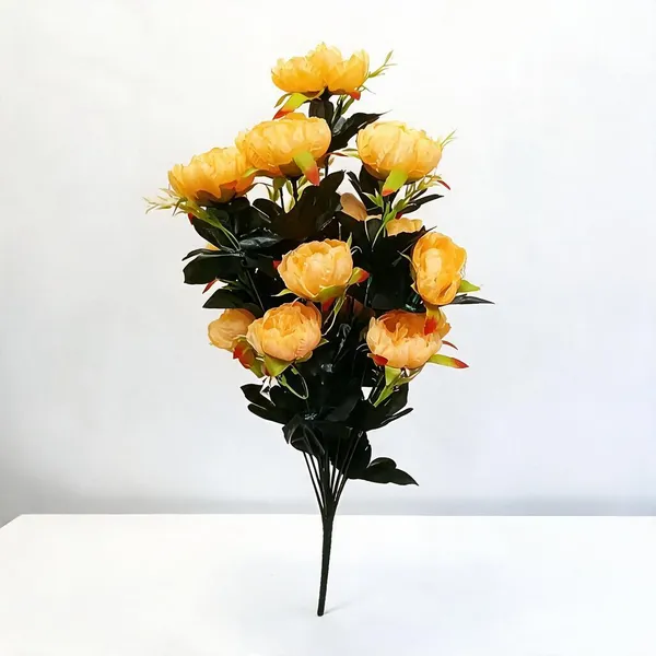 Yellow_Plastic_Decorative_Laye_Artificial_Flower_Bouquet