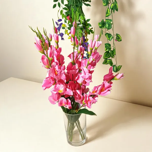 Pink_Plastic_Decorative_Chrysanthemum_Artificial_Flower_Bouquet