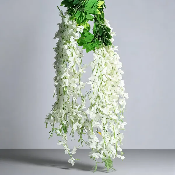 White_And_Green_Plastic_Decorative_Leaf_Artificial_Hanging_Vine_Pack_Of_8