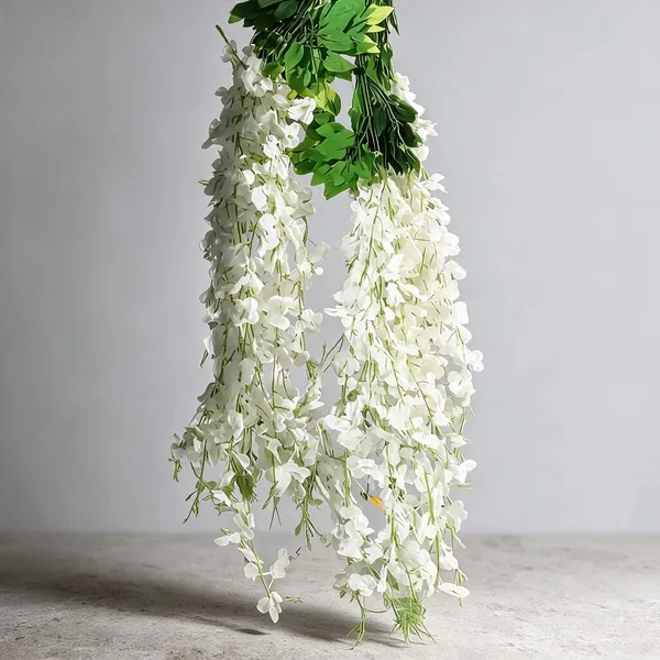White_And_Green_Plastic_Decorative_Leaf_Artificial_Hanging_Vine_Pack_Of_8