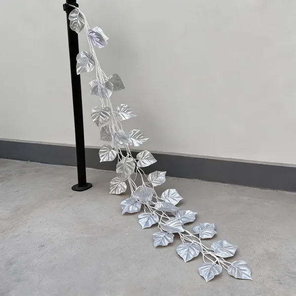 Silver_Plastic_Decorative_Leaf_Artificial_Hanging_Vine_Pack_Of_8