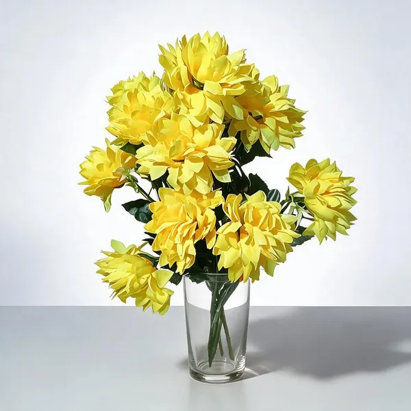 Yellow_Plastic_Decorative_Chrysanthemum_Artificial_Flower_Bouquet_Pack_Of_2