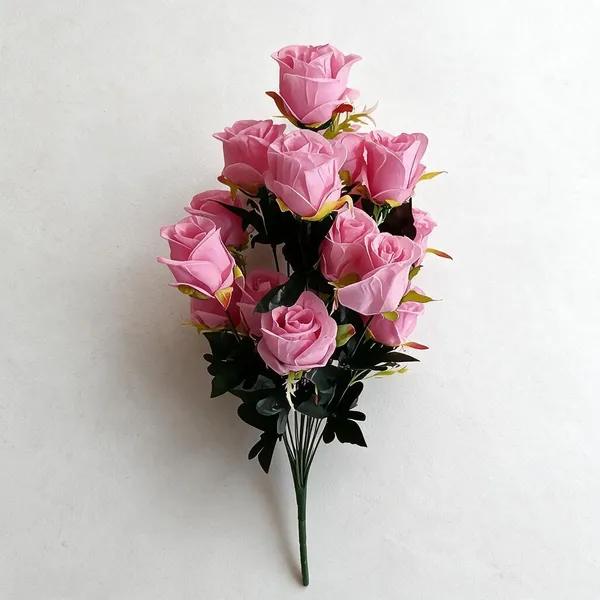 Pink_Plastic_Decorative_Rose_Artificial_Floral_Bouquet