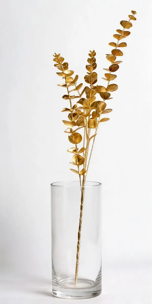 Gold_Plastic_Decorative_Botanical_Artificial_Leaf_Stem_Pack_Of_2