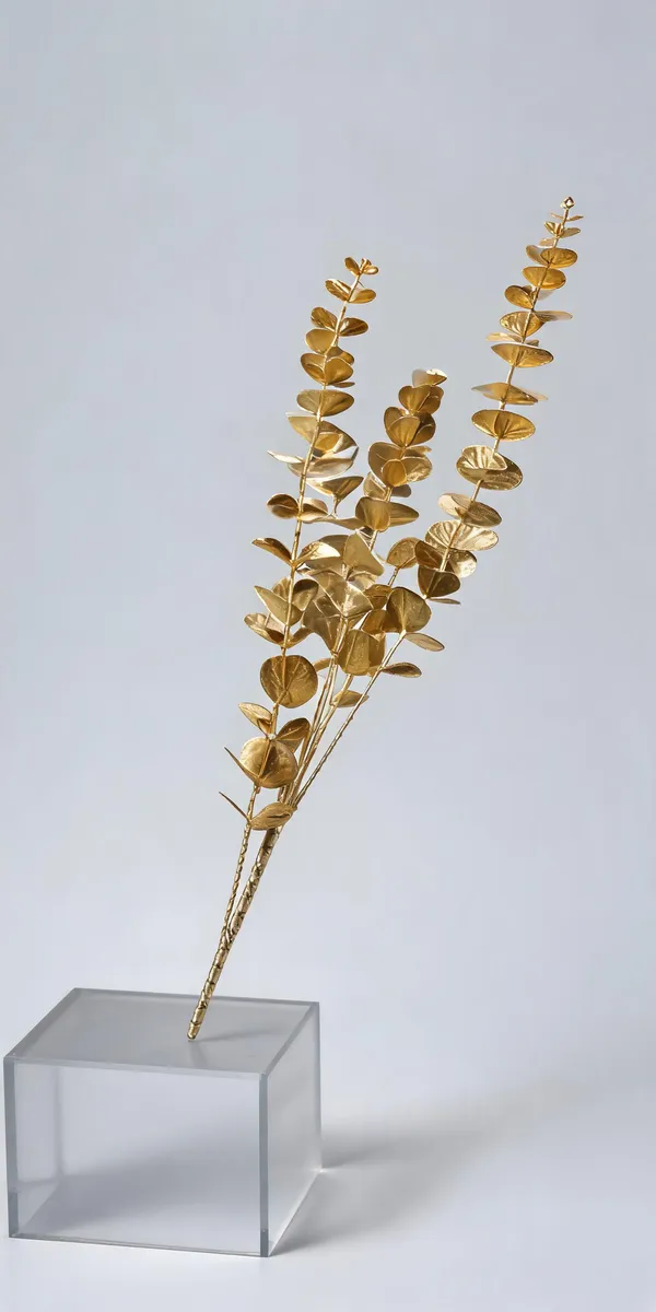 Gold_Plastic_Decorative_Botanical_Artificial_Leaf_Stem_Pack_Of_2