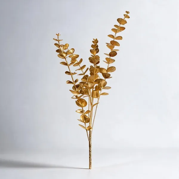 Gold_Plastic_Decorative_Botanical_Artificial_Leaf_Stem_Pack_Of_2