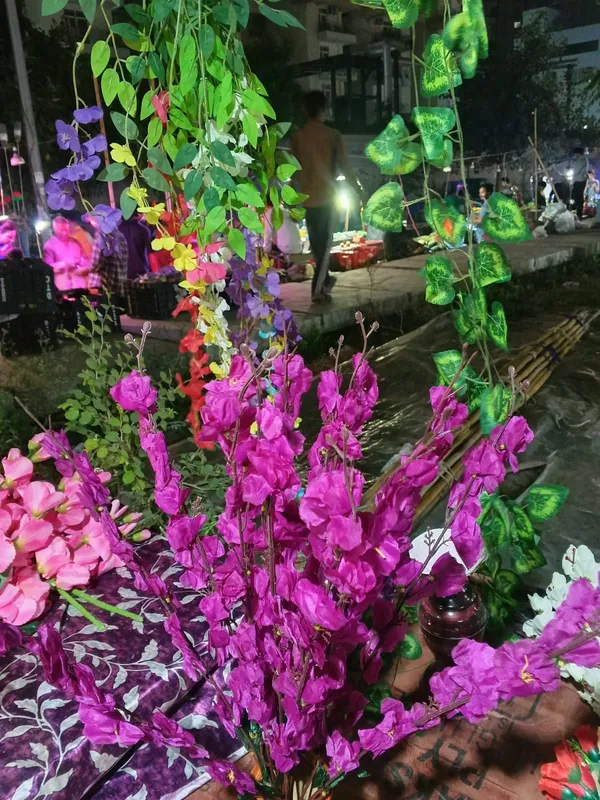 Purple_Plastic_Decorative_Floral_Artificial_Arrangement_Pack_Of_2