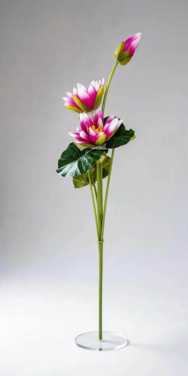 Pink_Plastic_Decorative_Lotus_Artificial_Flower_Stem