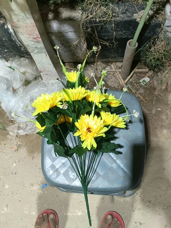 Yellow_Plastic_Decorative_Chrysanthemum_Artificial_Flower_Bunch_Pack_Of_2
