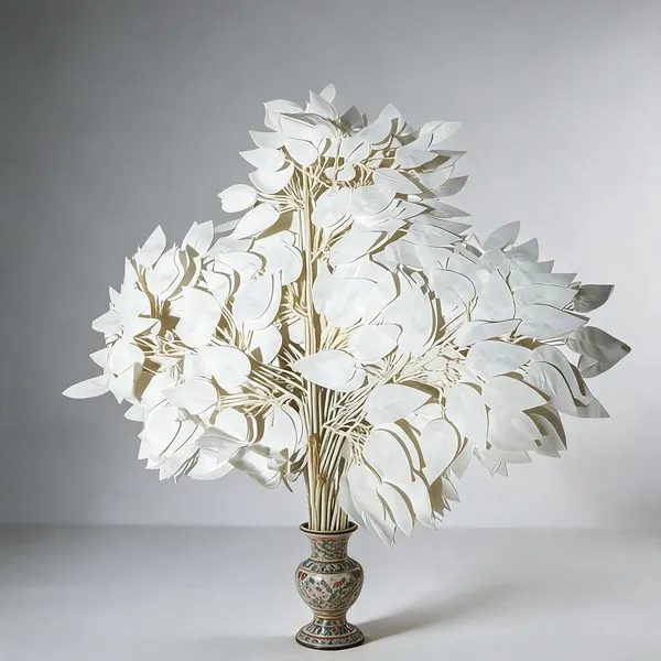White_Plastic_Decorative_Artificial_Leaf_Foliage_Arrangement_Pack_Of_12