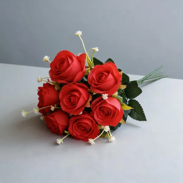 Red_Plastic_Decorative_Rose_Artificial_Flower_Bouquet