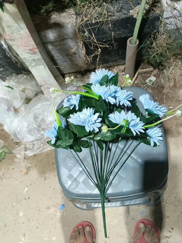Blue_Plastic_Decorative_Artificial_Flower_Bouquet_Pack_Of_2