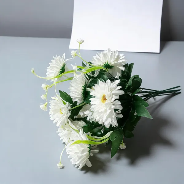 White_And_Green_Plastic_Decorative_Floral_Artificial_Arrangement_Pack_Of_2