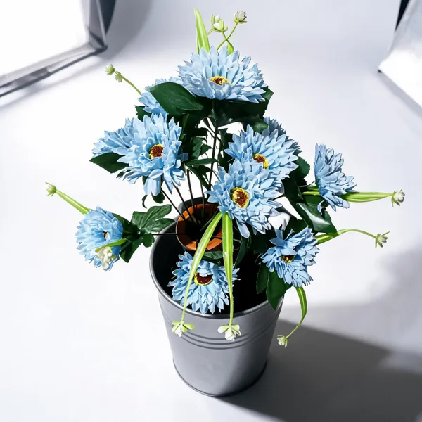 Blue_Plastic_Decorative_Artificial_Flower_Bouquet_Pack_Of_2