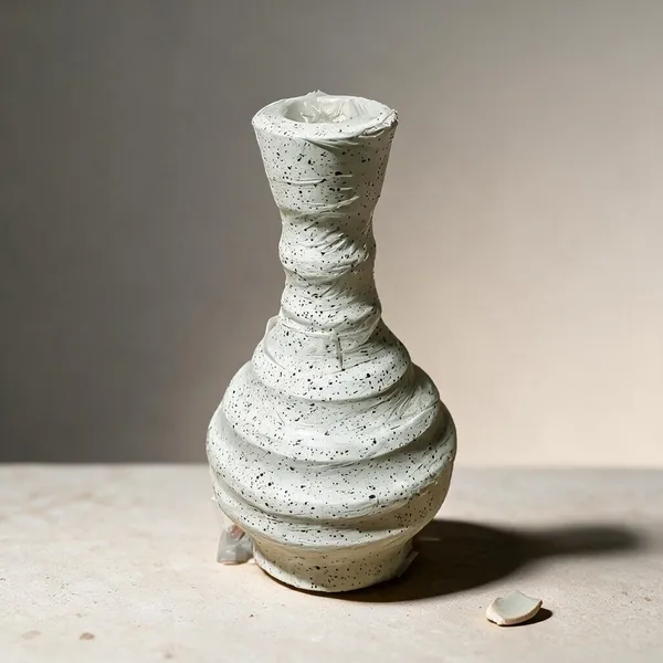 White_Wooden_Decorative_Speckled_Candle_Holder_Vase_Pack_Of_2