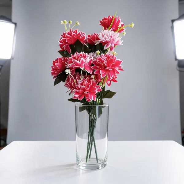 Pink_Plastic_Decorative_Dahlia_Artificial_Flower_Bouquet