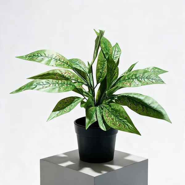 Green_Plastic_Decorative_Speckled_Leaf_Potted_Artificial_Plant_Pack_Of_2