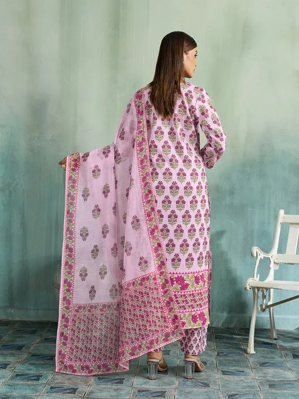 Pink_Cotton_Blend_Straight_Kurta_Pant_Dupatta_Set_For_Women