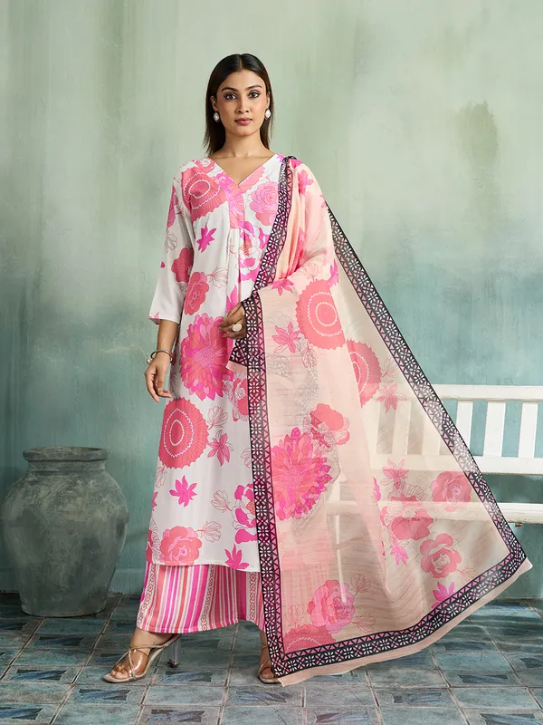 Pink_Cotton_Blend_Floral_Print_Straight_Kurta_Palazzo_Dupatta_Set_For_Women