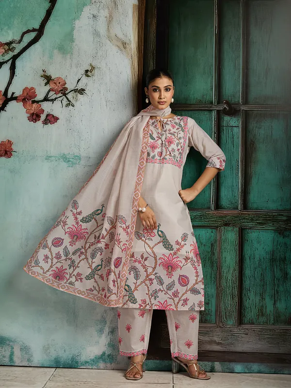 Off_White_Cotton_Blend_Straight_Kurta_Pant_Dupatta_Set_For_Women