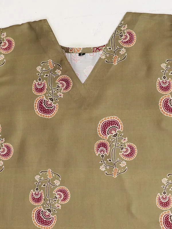 Olive_Green_Cotton_Blend_Paisley_Print_Straight_Kurta_Pant_Dupatta_Set_For_Women