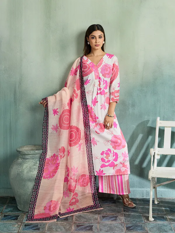 Pink_Cotton_Blend_Floral_Print_Straight_Kurta_Palazzo_Dupatta_Set_For_Women