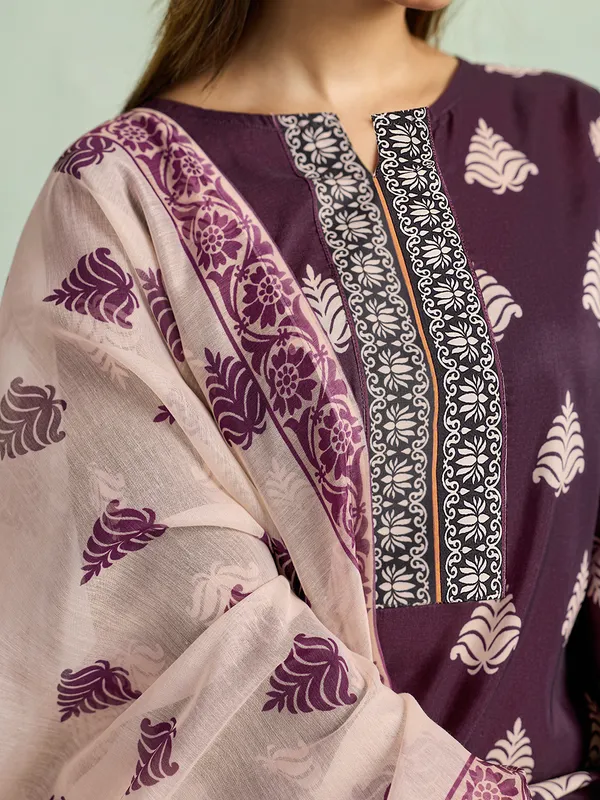 Purple_Cotton_Blend_Floral_Print_Straight_Kurta_Pant_Dupatta_Set_For_Women