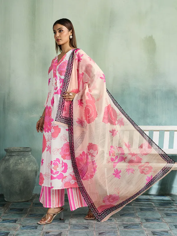Pink_Cotton_Blend_Floral_Print_Straight_Kurta_Palazzo_Dupatta_Set_For_Women
