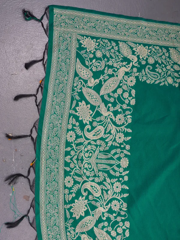 Rama_Green_Linen_Silk_Woven_Ethnic_Saree_For_Women
