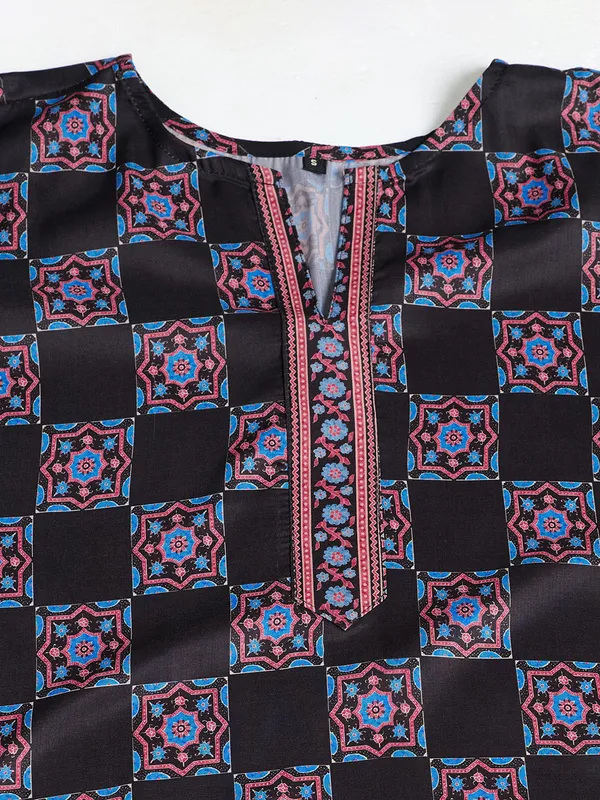 Black_Cotton_Blend_Printed_Straight_Kurta_Pant_Dupatta_Set_For_Women