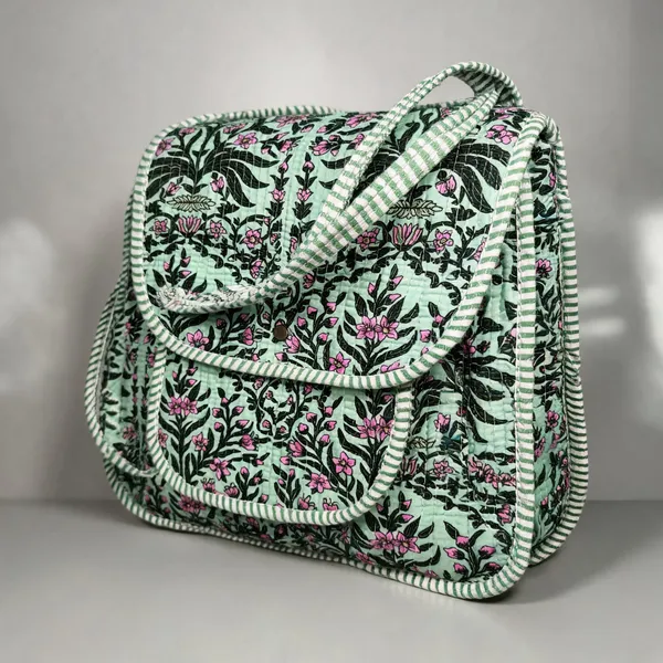 Cosmos_Green_Cotton_Quilted_Shoulder_Bag_For_Women